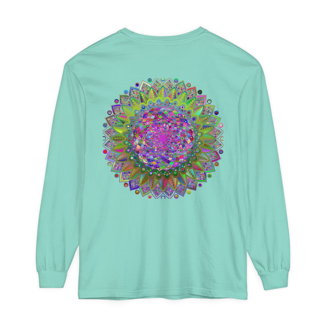 Colorful and intricate mandala design long sleeve t-shirt for men and women