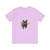 Black Cat Watercolor Sprint T-Shirt: A stylish and vibrant t-shirt featuring a black cat design in watercolor print