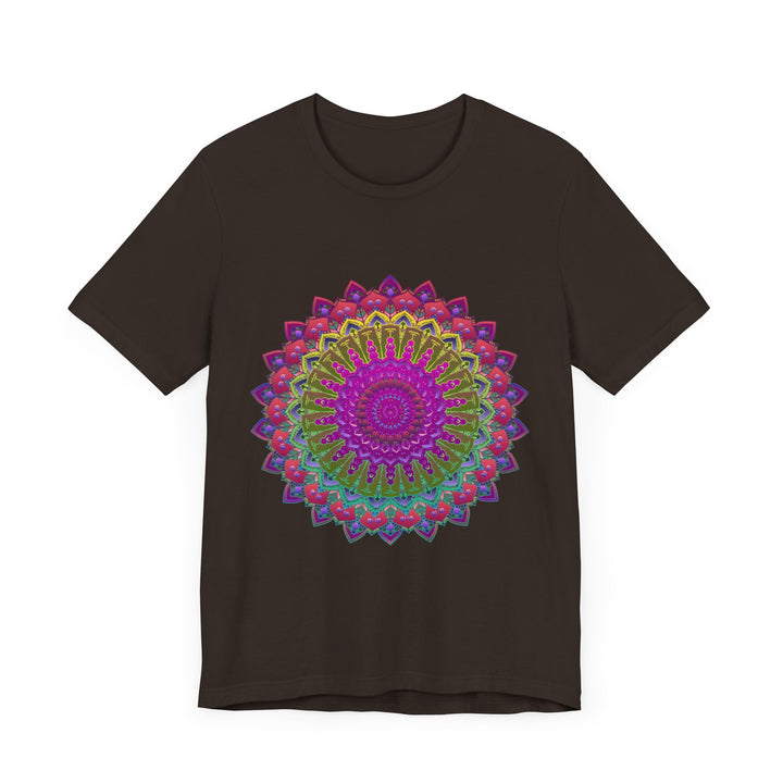 Vibrant Mandala Tee featuring colorful, intricate spiritual art and designs