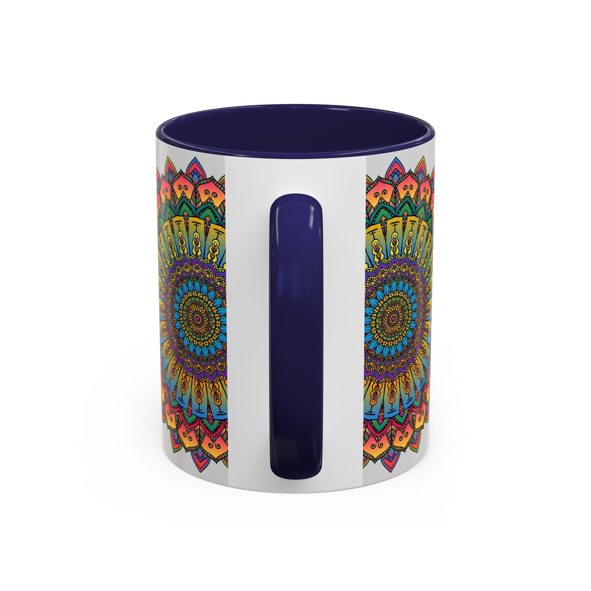 Mandala Art Mug featuring intricate spiritual designs in vibrant colors