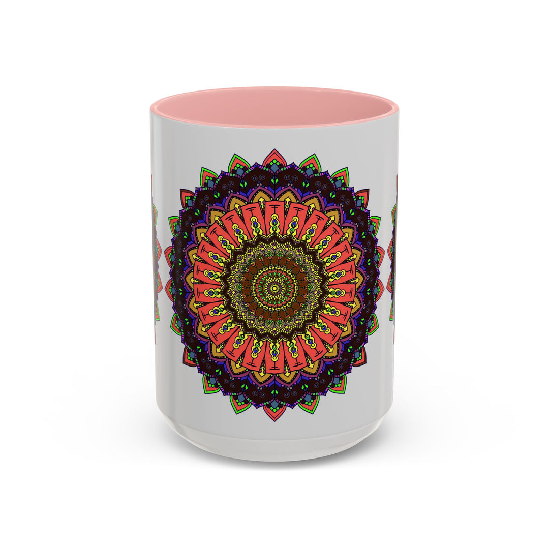  Handcrafted ceramic mug with vibrant and eye-catching design 