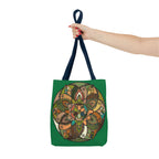 Boho Mandala Tote Bag — Green Floral Pattern AOP Shopper