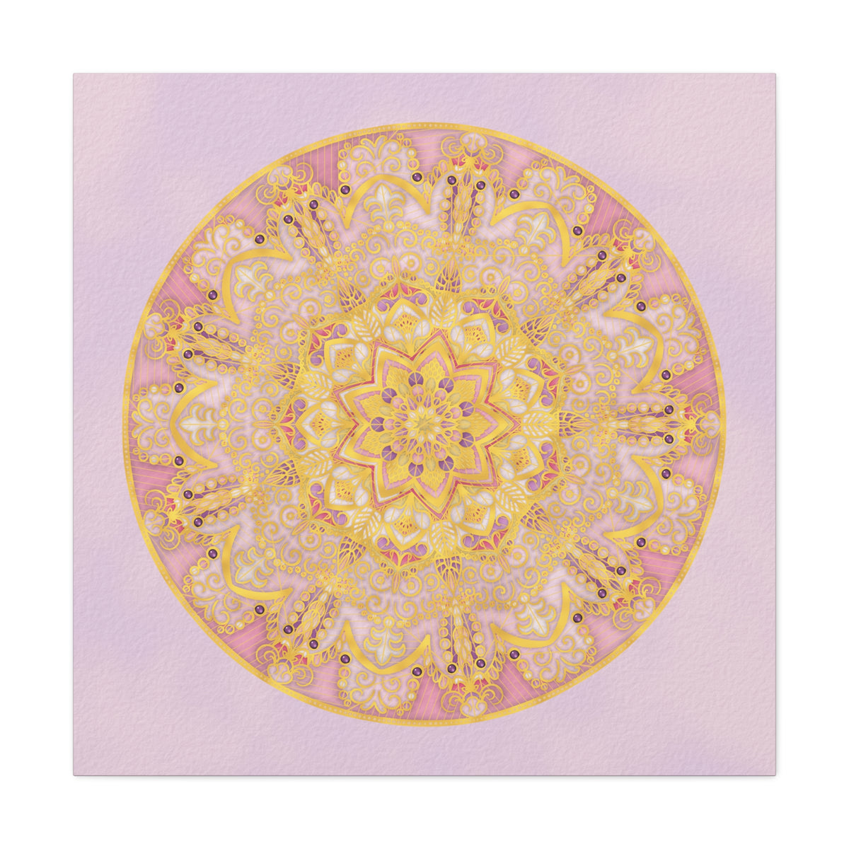 Pink and Gold Mandala Matte Canvas Wall Art