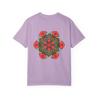 Unisex Mandala T-Shirt featuring intricate hand-drawn mandala art, made from 100% ring-spun cotton and garment-dyed for extra comfort