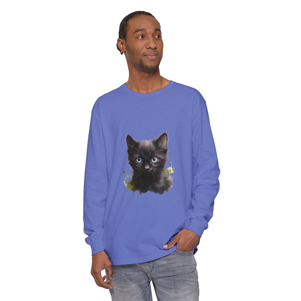 Mystische schwarze Katze – Langarm-T-Shirt