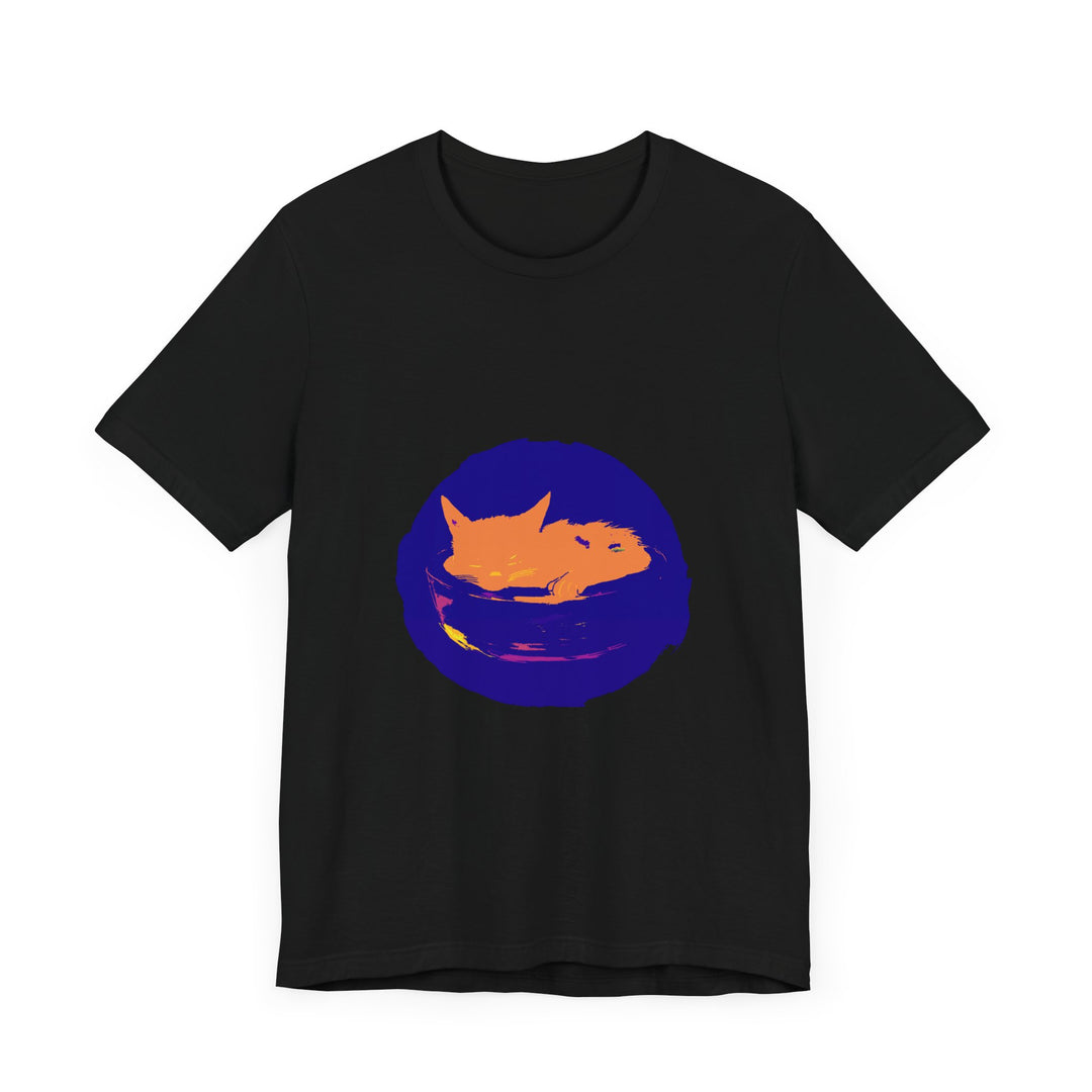 Black Cat Mystery Sleep T-Shirt featuring a unique and eye-catching design