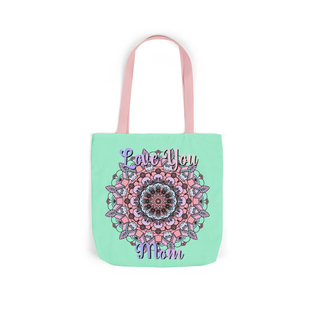 Mandala 'Love You Mom' Canvas Tote — Floral Mother's Day Gift Bag