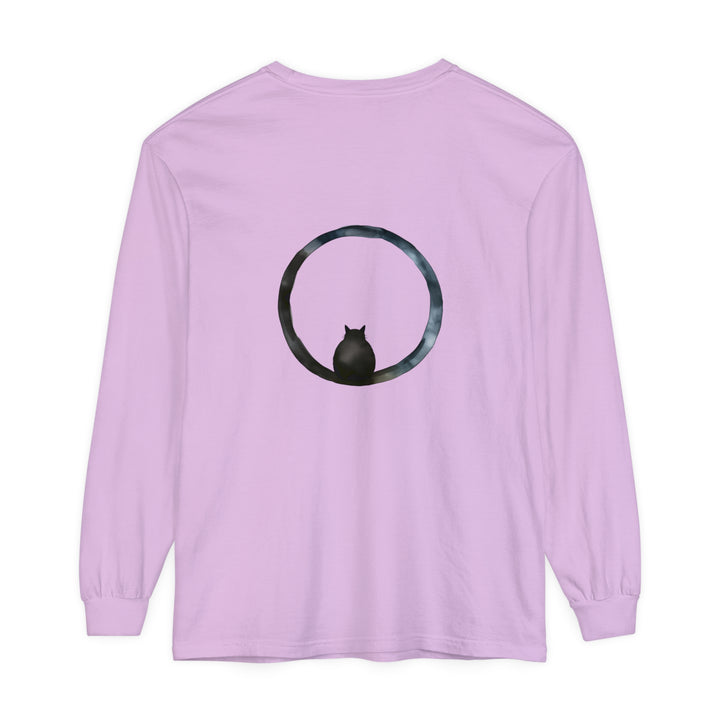 A close-up image of a Mystifying Sphere Unisex Long Sleeve T-Shirt, featuring a captivating and intricate sphere design on a comfortable and stylish long sleeve shirt