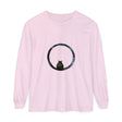 Black long sleeve t-shirt with a mystifying sphere design for all genders