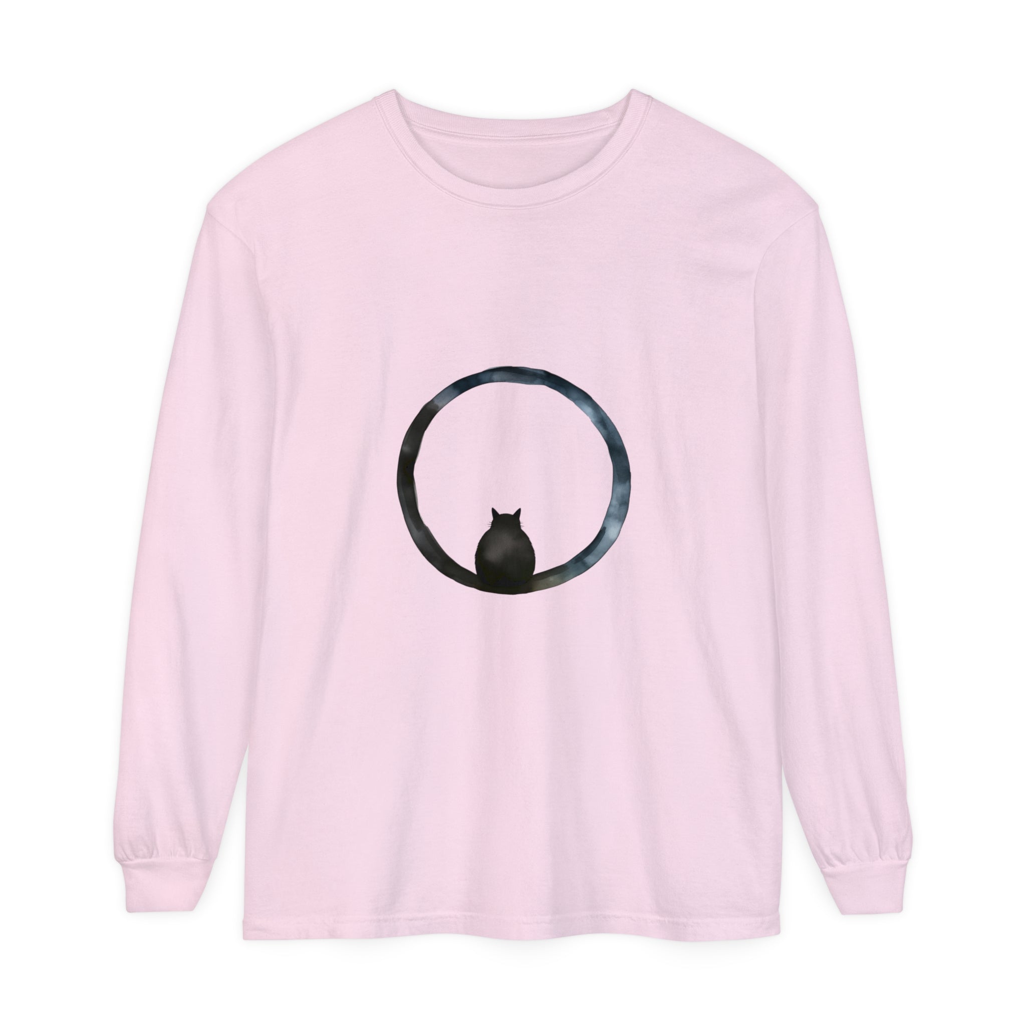 Black long sleeve t-shirt with a mystifying sphere design for all genders