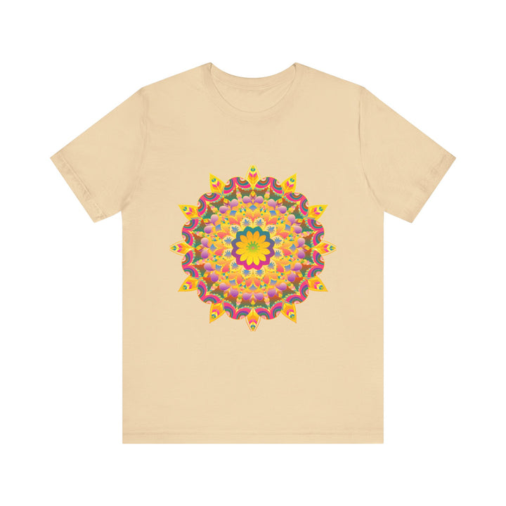 Colorful and intricate Vibrant Mandala T-Shirt, featuring spiritual art and vibrant colors