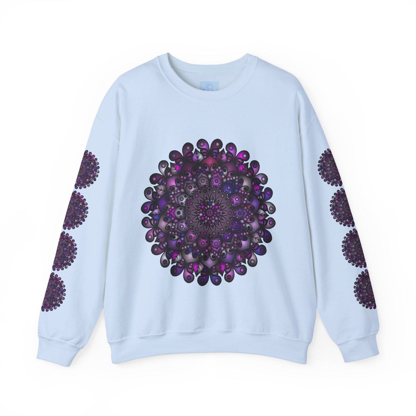 Unisex Heavy Blend™ Crewneck Sweatshirt featuring a vibrant Purple Mandala Design