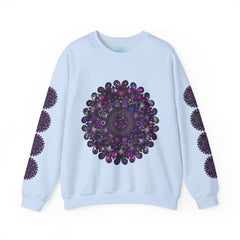 Unisex Heavy Blend™ Crewneck Sweatshirt featuring a vibrant Purple Mandala Design