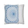 Beautiful handmade steel blue mandala art pillowcase with intricate design