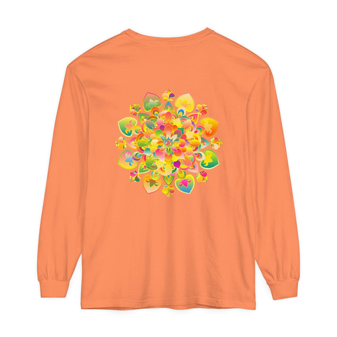 Colorful and intricate Psychedelic Mandala design on a comfortable long sleeve T-shirt