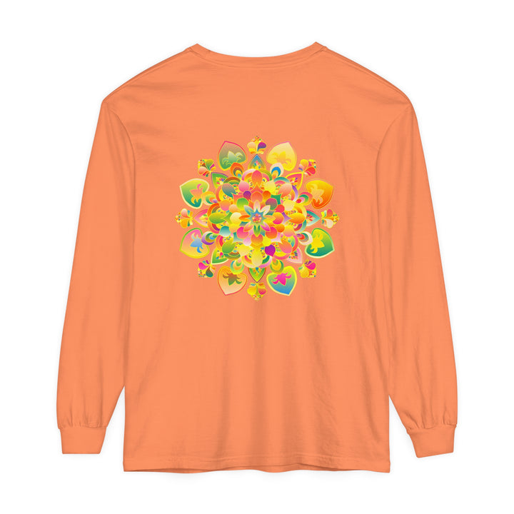 Colorful and intricate Psychedelic Mandala design on a comfortable long sleeve T-shirt