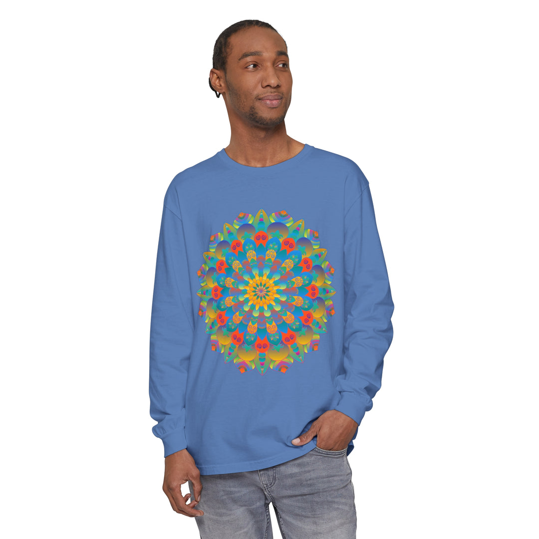 Unisex t-shirt with a striking and colorful mandala design