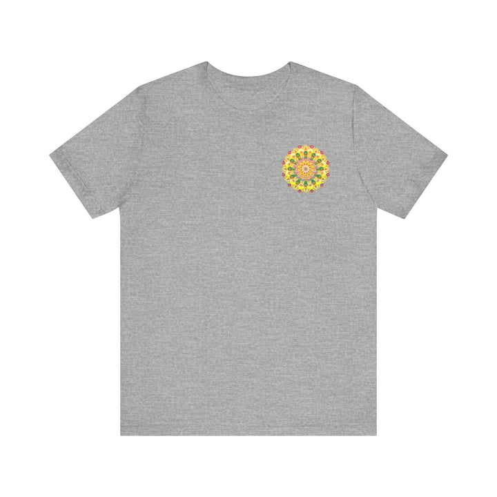 Vibrant Mandala Tee featuring intricate design and vibrant colors promoting spiritual peace, harmony, and a sense of tranquility