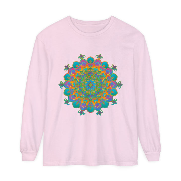 Colorful and intricate mandala design long sleeve t-shirt for men and women