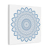 Handmade Steel Blue Mandala Design Wall Art on Matte Canvas, Stretched, 125 Frame