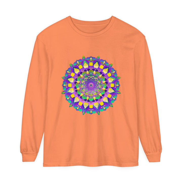 Colorful and intricate mandala design long sleeve t-shirt for men and women