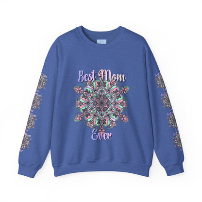 Cozy and stylish unisex crewneck sweatshirt, the perfect birthday gift for mom, featuring 'Best Mom Ever' design