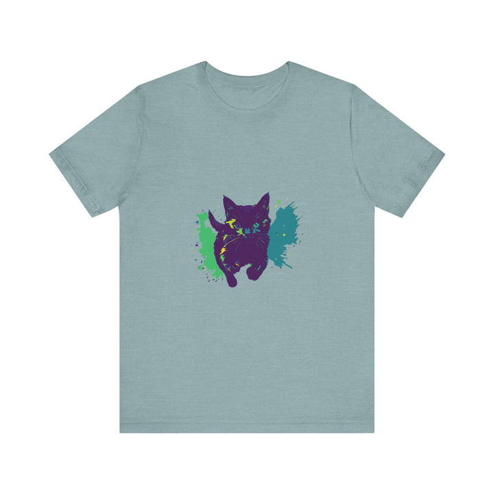 Black Cat Mystery - Colorful Splash T-Shirt with vibrant and eye-catching design