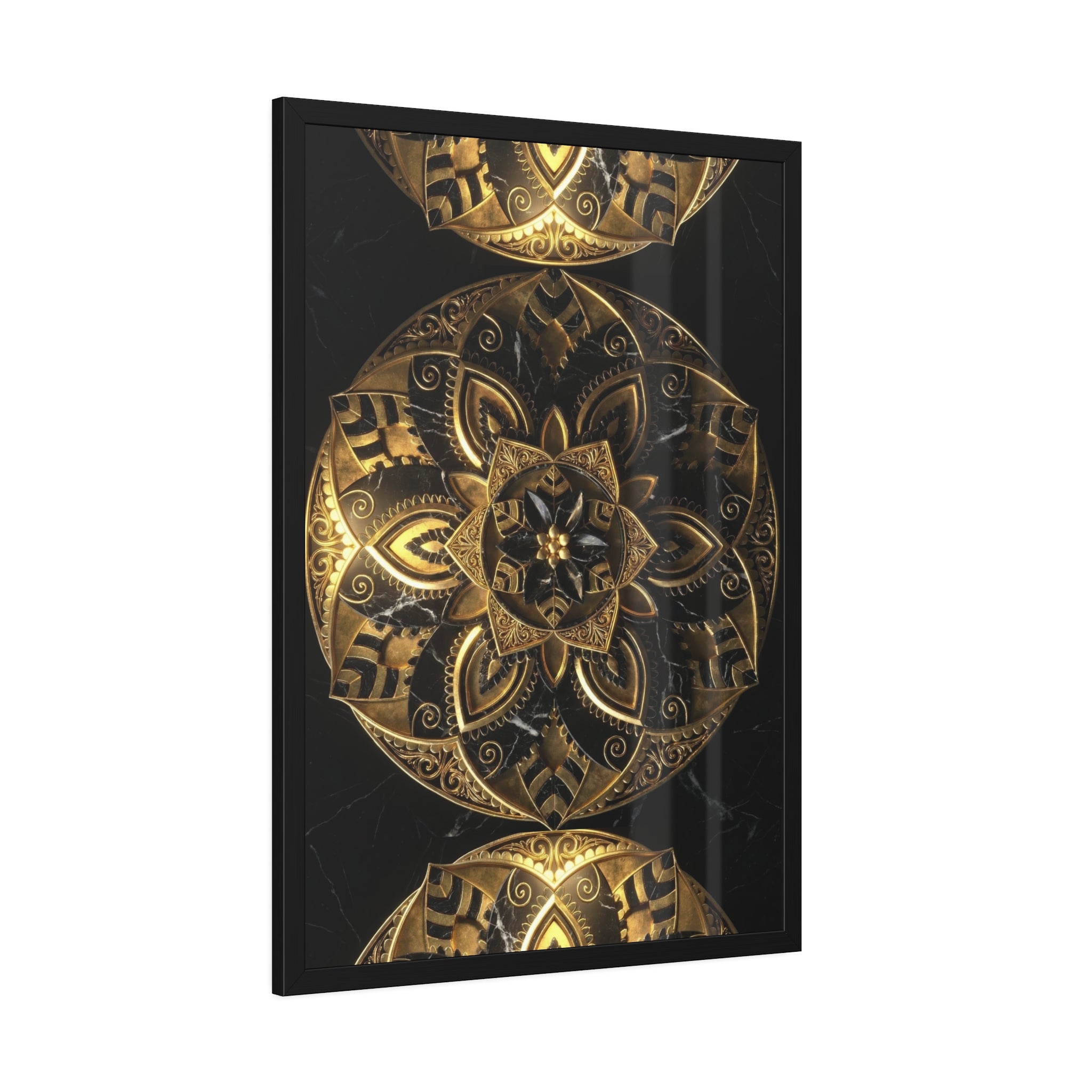 Golden Void Signature – Kunstdruck mit Zierrahmen