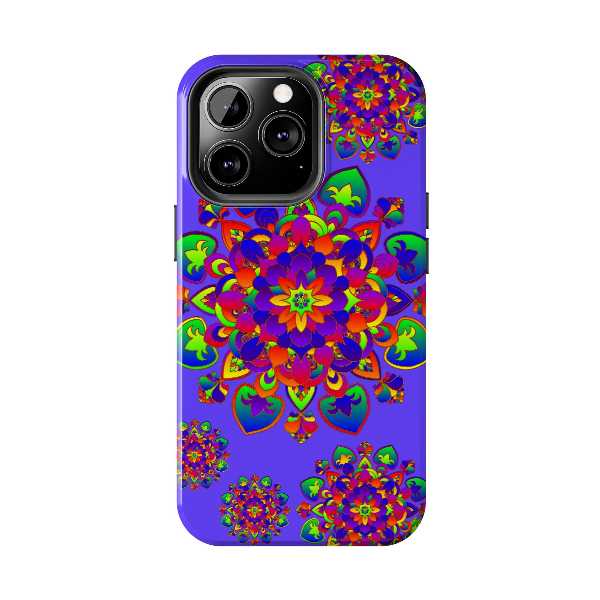 Hand-drawn mandala rainbow design phone case for stylish protection and vibrant style