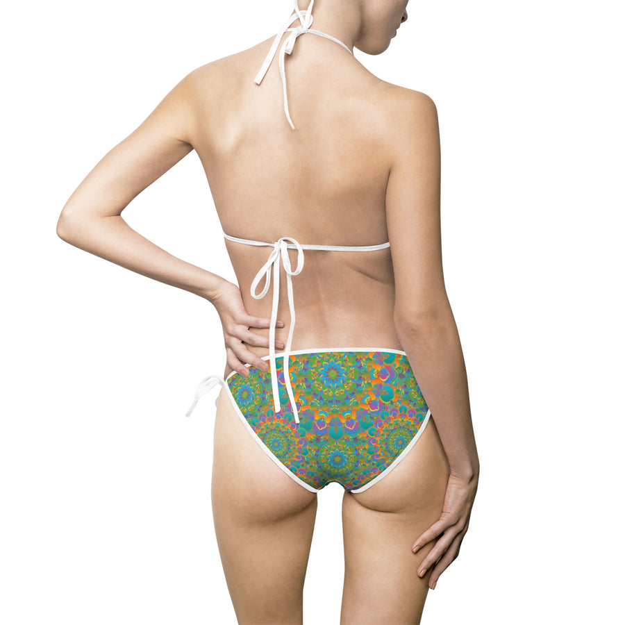 Mandala Print Bikini Set in Bright Tropical Hues for Summer Fun