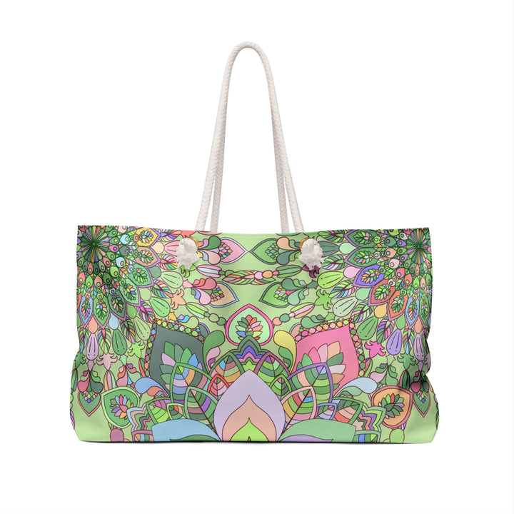 Mandala-Inspired Weekender Bag in Soft Pastels for Adventure