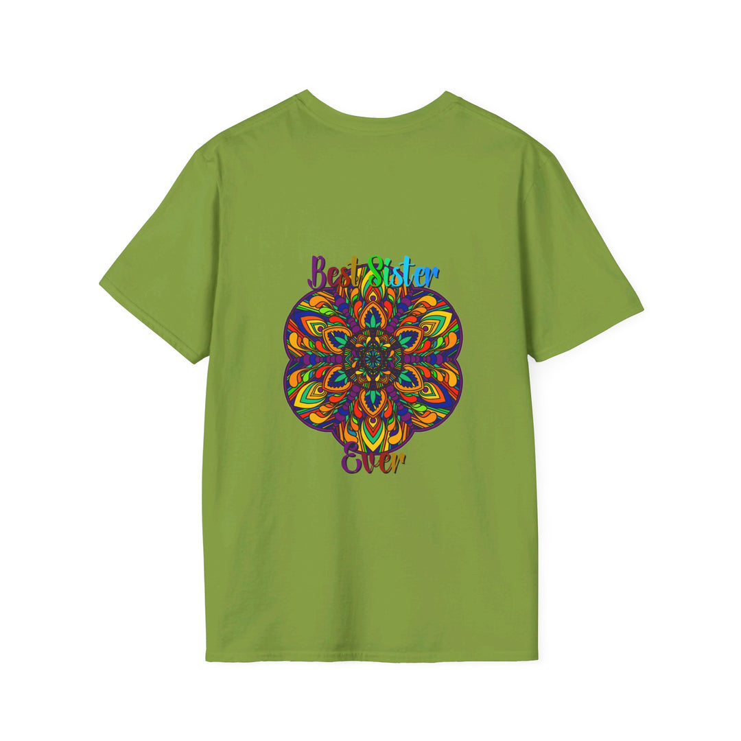 Softstyle t-shirt featuring a delightful hand-drawn mandala design for sister