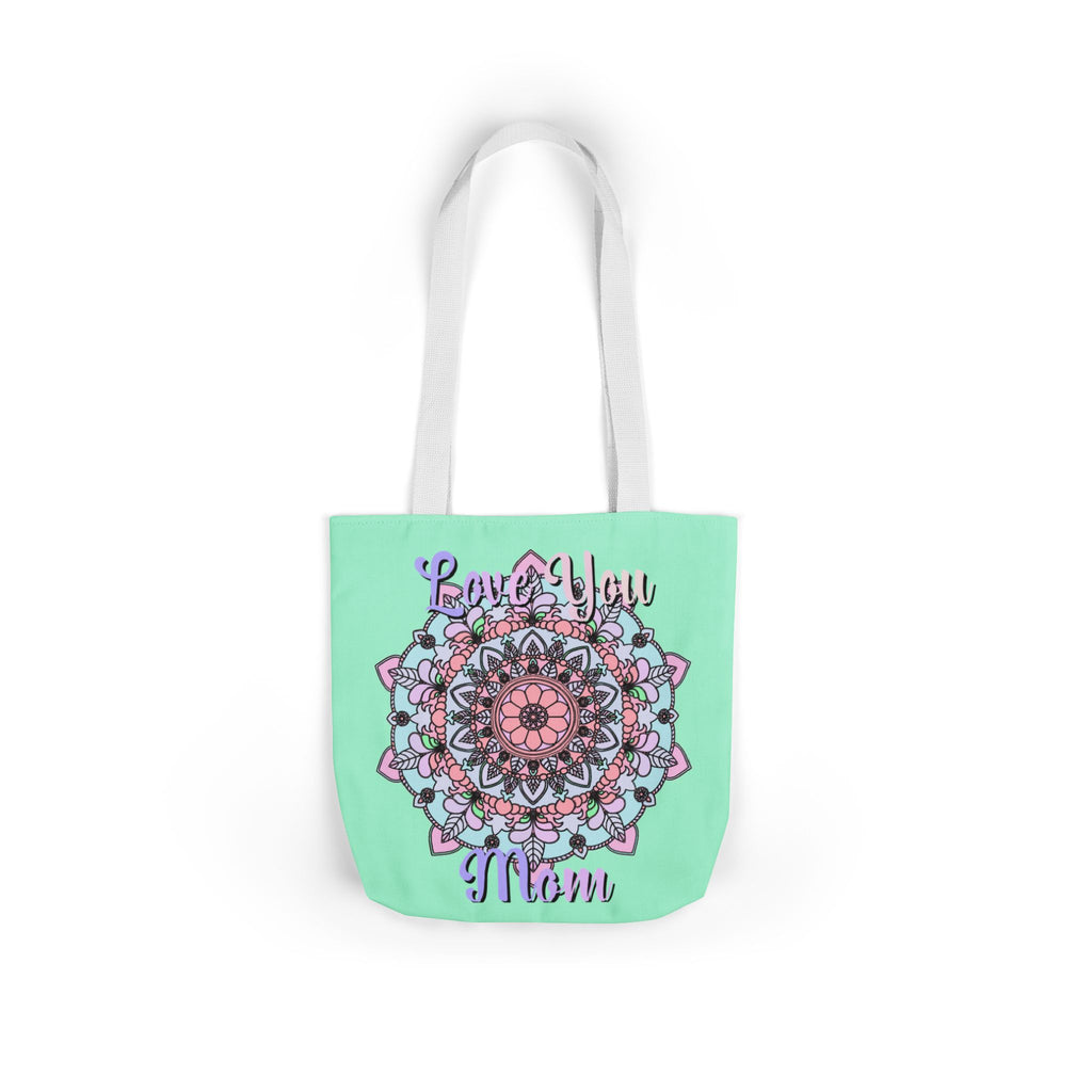 Mandala 'Love You Mom' Canvas Tote — Floral Mother's Day Gift Bag