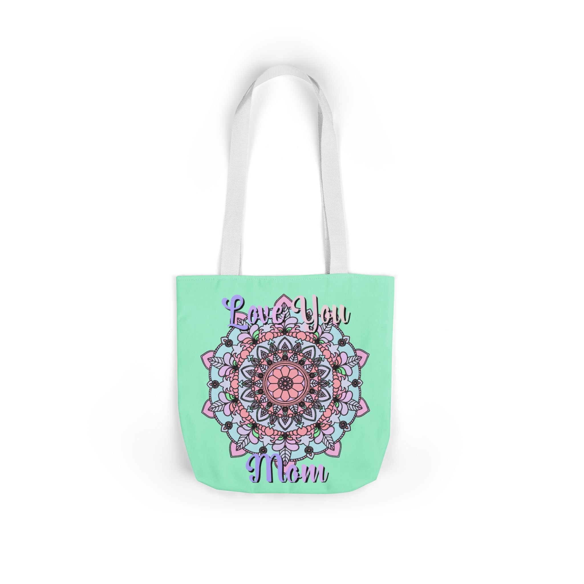 Mandala 'Love You Mom' Canvas Tote — Floral Mother's Day Gift Bag