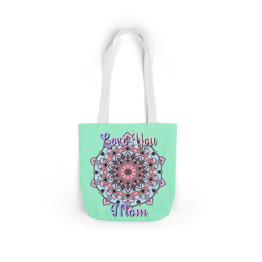 Mandala 'Love You Mom' Canvas Tote — Floral Mother's Day Gift Bag
