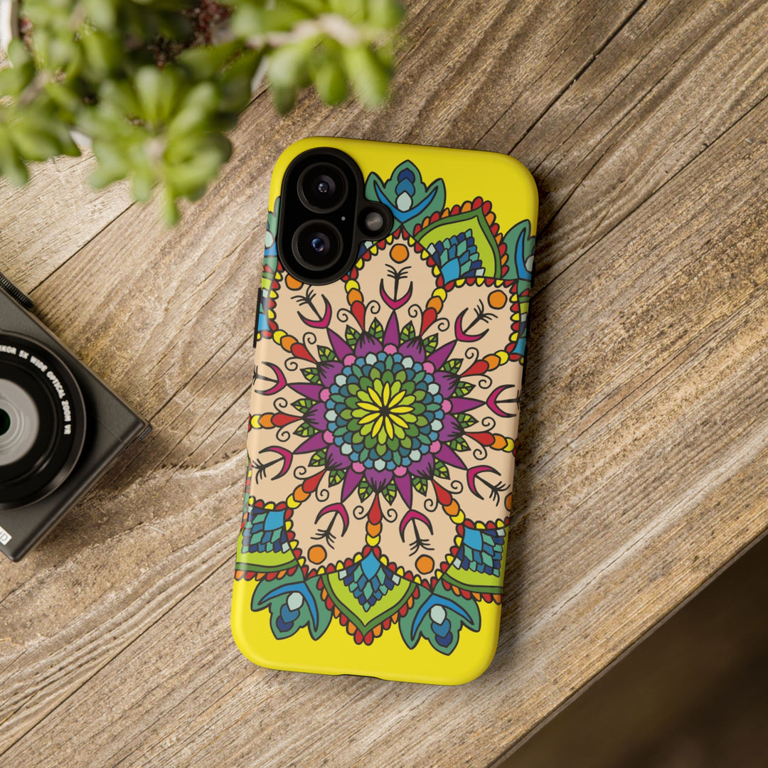 Intricate Floral Yellow Phone Case for Bold Protection and Style