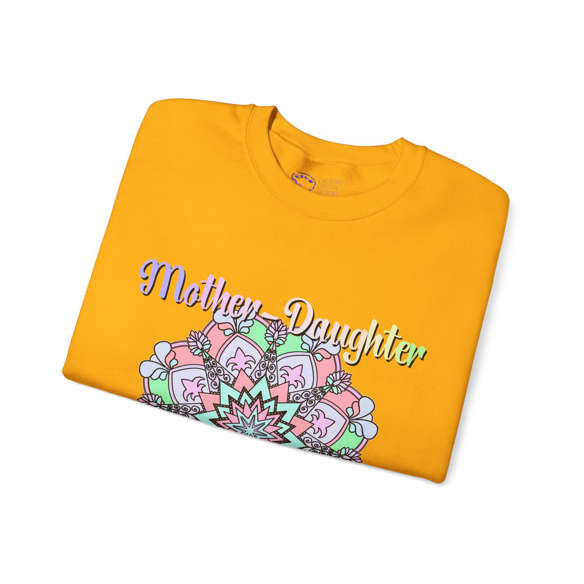 Felpa Girocollo Legame Madre-Figlia — Regalo di Famiglia Mandala Floreale