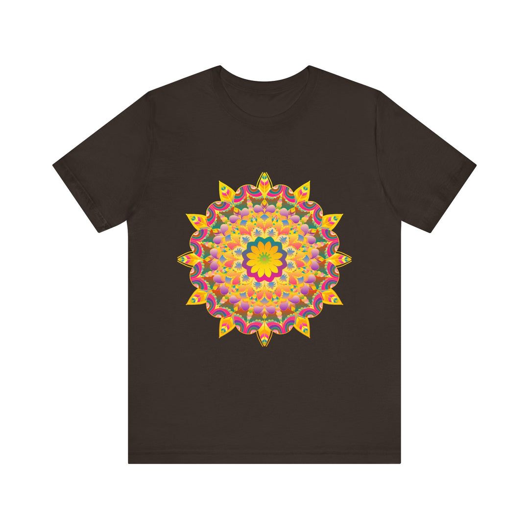 Vibrant Mandala T-Shirt featuring colorful and intricate spiritual art design