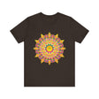 Vibrant Mandala T-Shirt featuring colorful and intricate spiritual art design