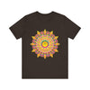 Vibrant Mandala T-Shirt featuring colorful and intricate spiritual art design