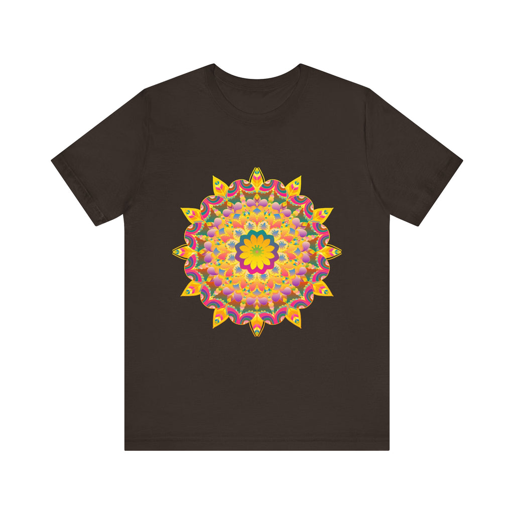 Vibrant Mandala T-Shirt featuring colorful and intricate spiritual art design