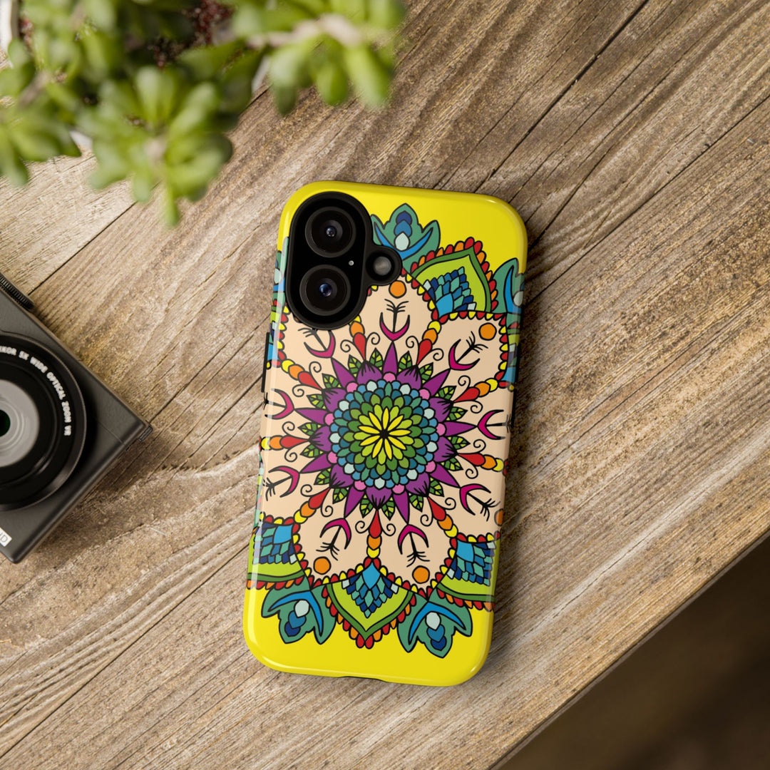 Intricate Floral Yellow Phone Case for Bold Protection and Style