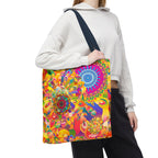 Psychedelic Floral Mandala Tote Bag