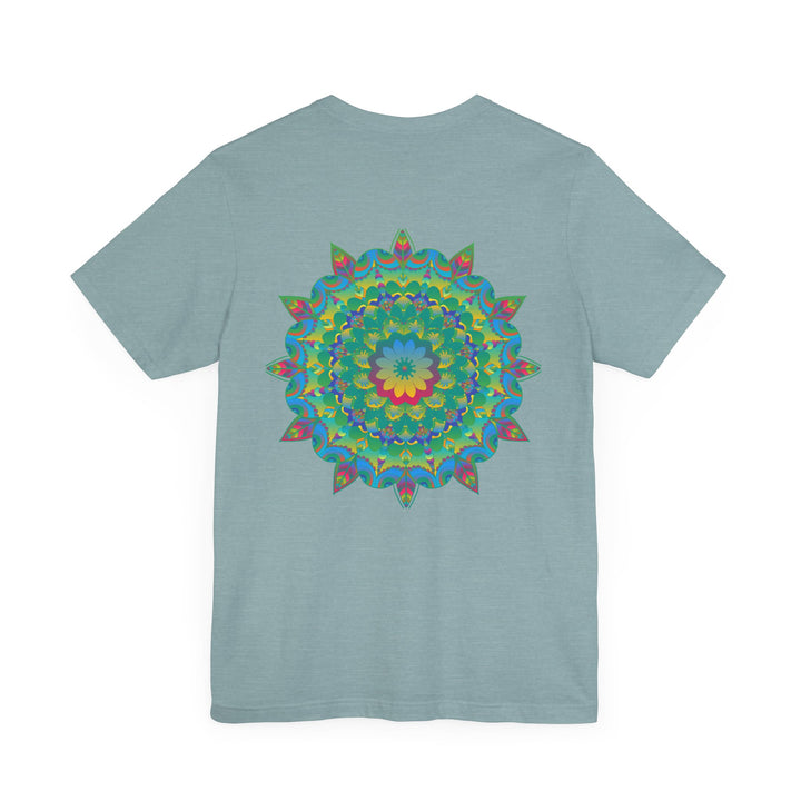 Beautiful white Mandala Tee with intricate design symbolizing spiritual peace and harmony for a serene and tranquil feel