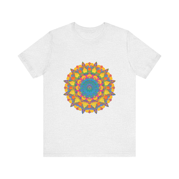 Vibrant Mandala Tee with Colorful Geometric Design featuring intricate patterns and bold, eye-catching colors perfect for adding a pop of style to any outfit