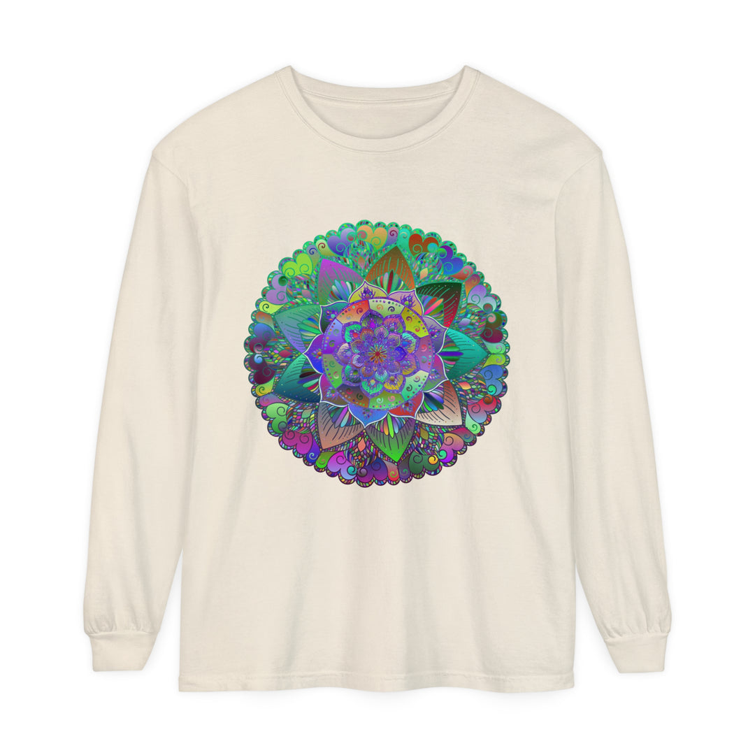 Colorful and intricate mandala design long sleeve t-shirt for men and women