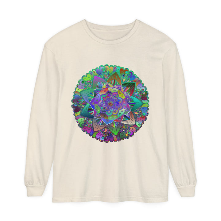 Colorful and intricate mandala design long sleeve t-shirt for men and women