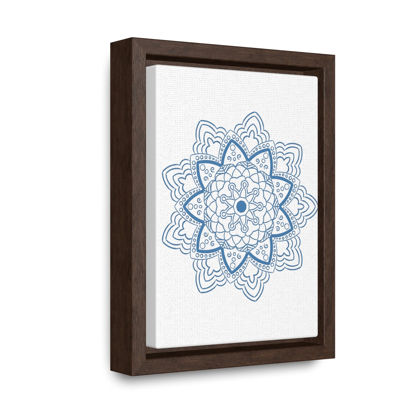 Handmade Mandala Art featuring Steel Blue color on Canvas