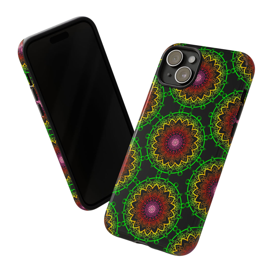 Artistic Mandala Phone Case with Bold Patterns and Modern Flair