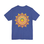 Colorful and intricate mandala design tee promoting peace and harmony
